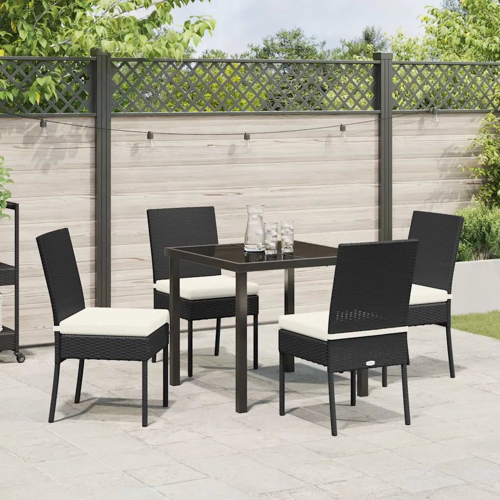 Set da Pranzo per Giardino 5 pcs Nero