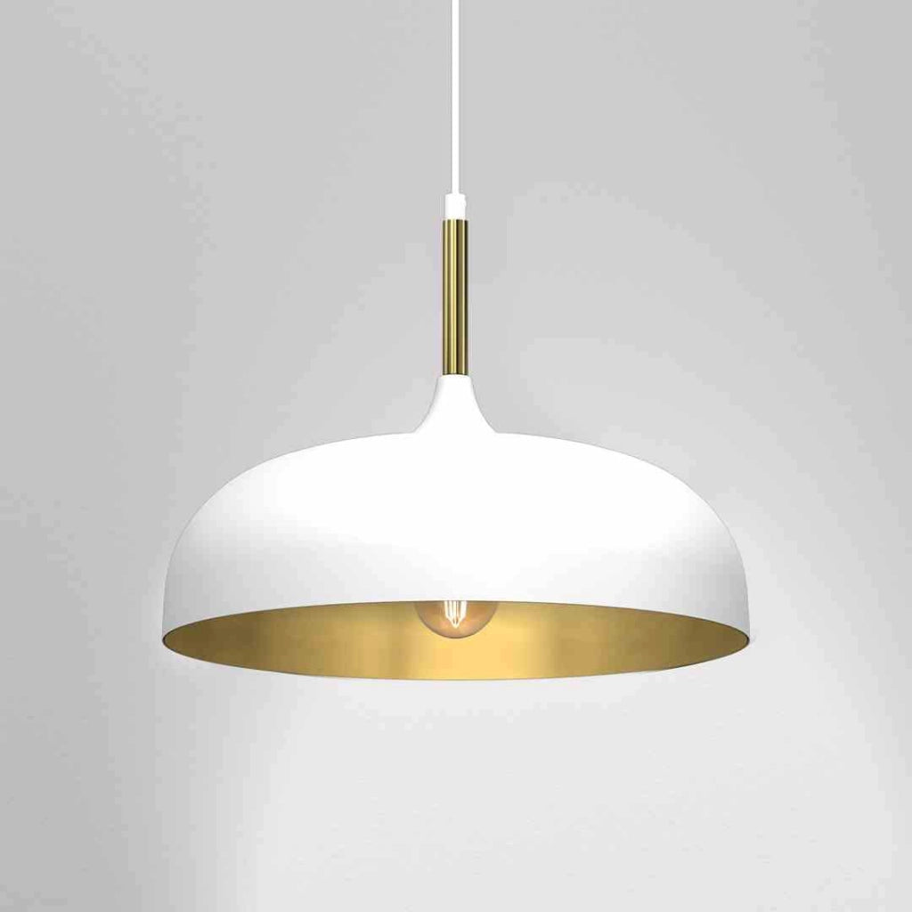 Lampada a sospensione Milagro Lincoln bianco/oro Ø35 E27