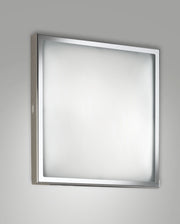 Osaka Plafoniera LED 30x30 cm 12W 1100lm 3000K Warm White Cromo Struttura in Metallo e Vetro - Design Moderno per Illuminazione Interni