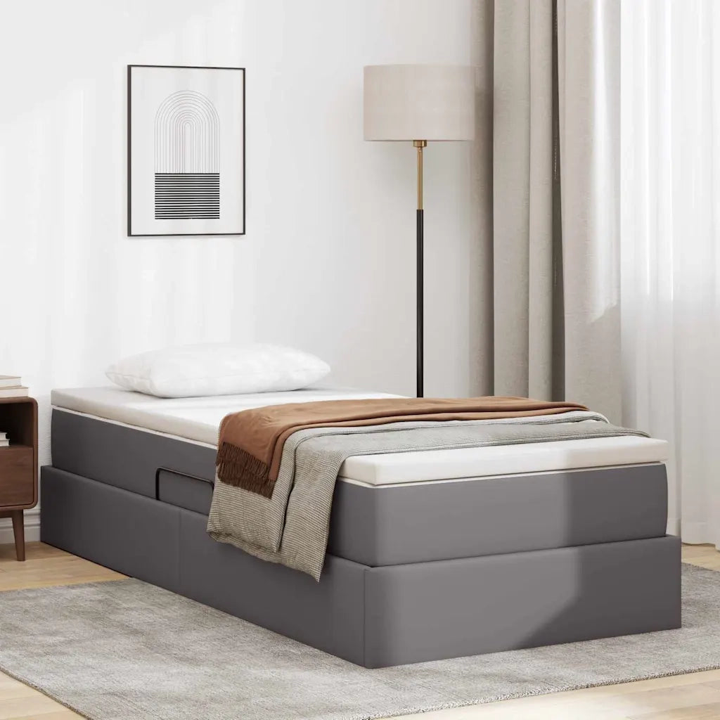 Letto con contenitore e materasso Grigio 100 x 200 cm 3370152