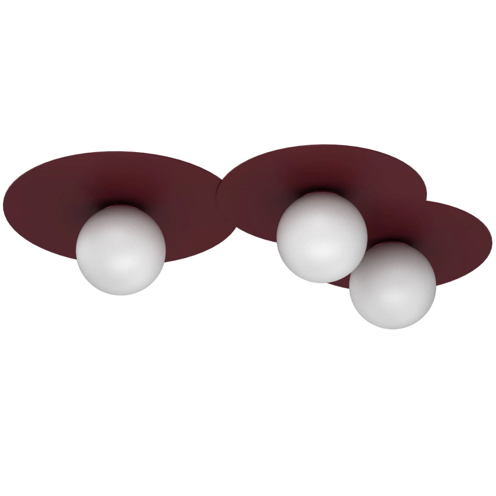 Lampada soffitto Flat 3 luci bordo sfere bianche Luminex