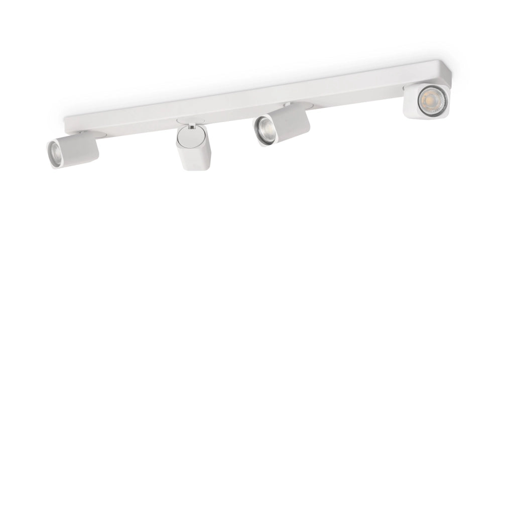 Spot Contemporaneo Rudy Alluminio Bianco 4 Luci Gu10 35W 3000K Ip20