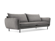 Cosmopolitan Design - Divano "Vienna" 4 posti in velluto grigio chiaro 