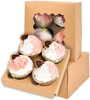 Distributore automatico di 12 cupcakes con vetrina - marrone, 12 pezzi - 16 x 16 x 7,6 cm