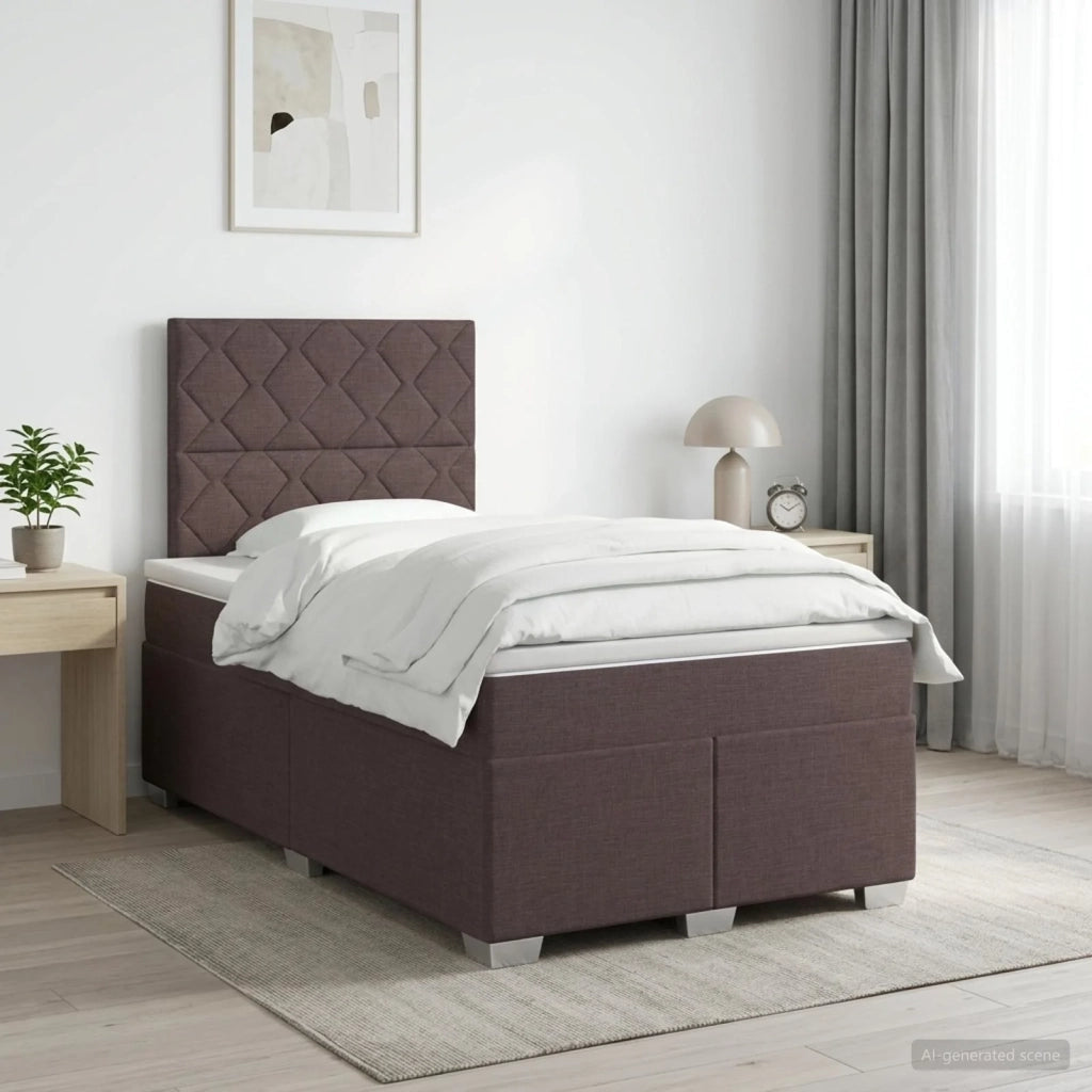 Letto box spring con materasso Marrone Scuro 120 x 190 cm 3453370