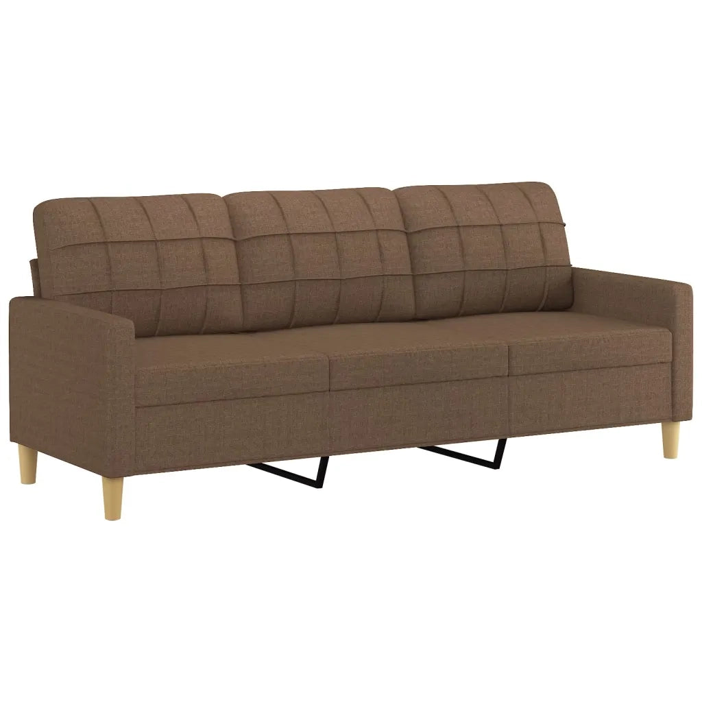Set di Divani 3 pz con Cuscini Marrone in Tessuto 3201333