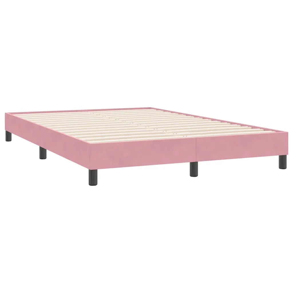 Giroletto a Molle con Materasso Rosa 140x220 cm in Velluto 3318410