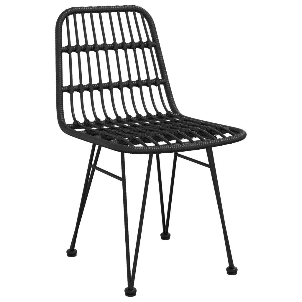 Set da Pranzo da Giardino 5 pz Nero in Polyrattan 3157882
