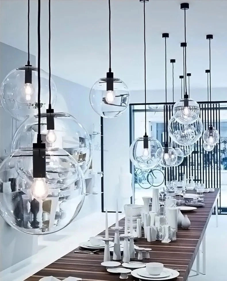 Lampada Da Soffitto Pensile Di Vetro Lassi Black 30 Cm