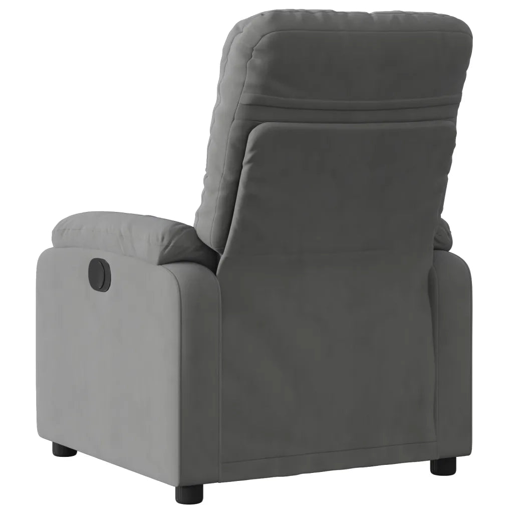 Poltrona | Sedia Relax Reclinabile Grigio Scuro in Tessuto di Microfibra