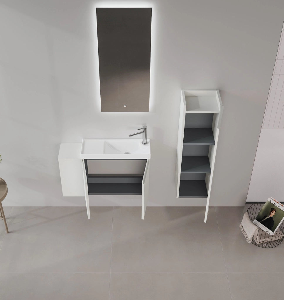 Mobile lavabo "Ferla 80" - 80 x 22 x 45 cm - Cashmere opaco