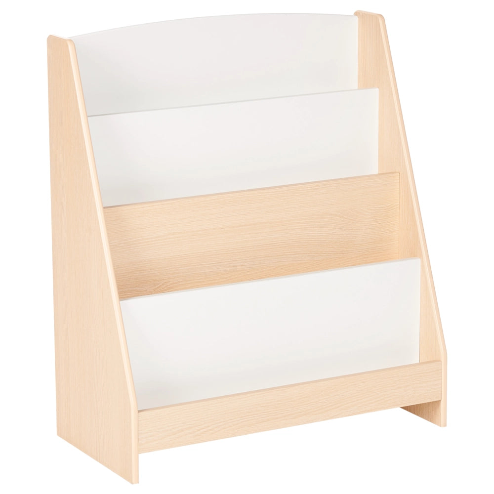 Scaffale per bambini con 4 ripiani in MDF in legno chiaro cameretta espositore per libri