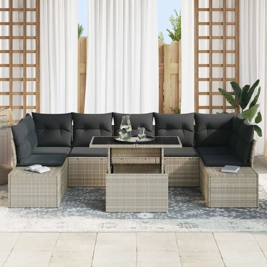 Set Divano da Giardino 8 pcs Grigio chiaro e grigio scuro 3357875