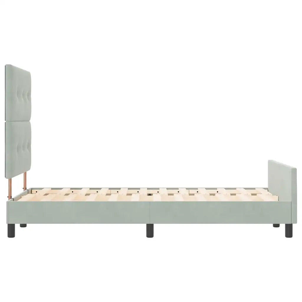 Letto a molle con testiera Grigio chiaro 120 x 190 cm Velluto 3344927