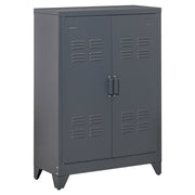 Armadio a 2 Ante in Stile Industriale ¨C zephmum ¨C Grigio, 75x33x110 cm