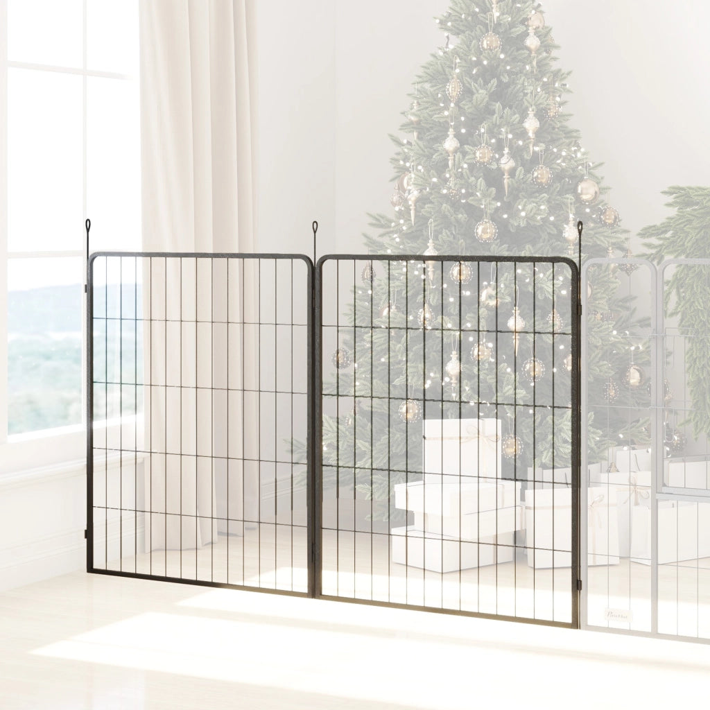 Pannelli Recinto per Cuccioli ¨C Xylo ¨C Set 2 Pezzi Estensione Grigio Acciaio