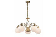 Lampadario Vanity ottone con cristallo 5xE27 Reality