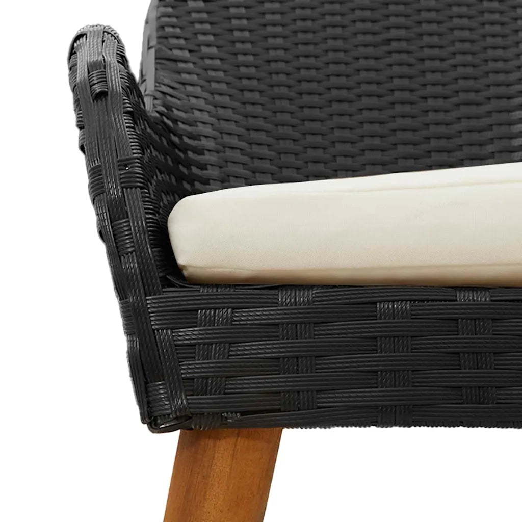 Set da Pranzo per Giardino con cuscino 7 pcs Nero polyrattan 3261623