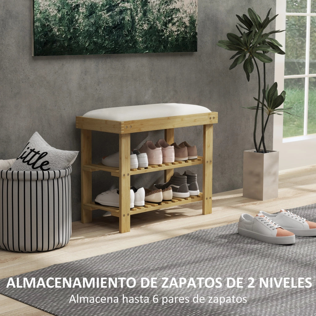Scarpiera con Cuscino ¨C Minimal ¨C 60x29x49 cm Crema