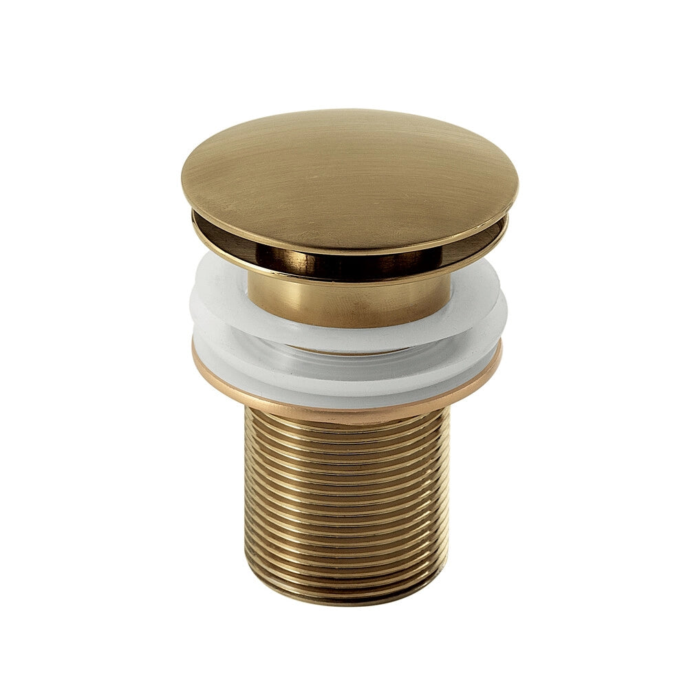 Piletta click-clack con troppo pieno oro opaco in acciaio inox