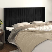 Testiera ad Orecchio-Testata con Orecchie Nera 163x16x118/128 cm in Velluto 622425