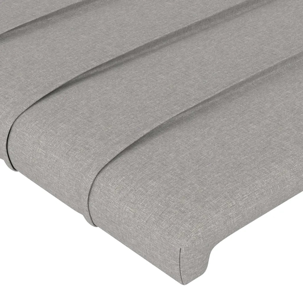 Testiera-Testata Decorativa Grigio Chiaro a LED 80x5x78/88 cm in Tessuto 437545