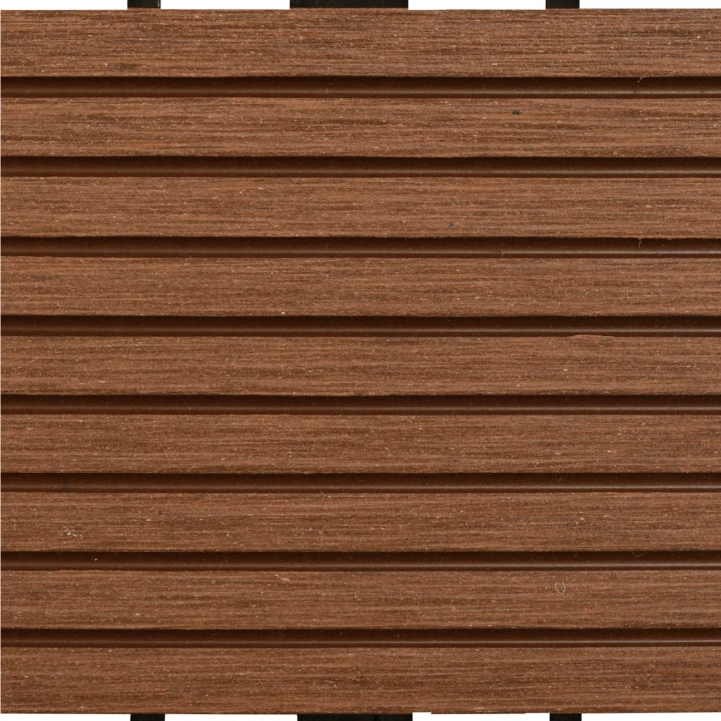Piastrella per Decking 11 pcs Marrone 30 x 30 cm WPC 42046658