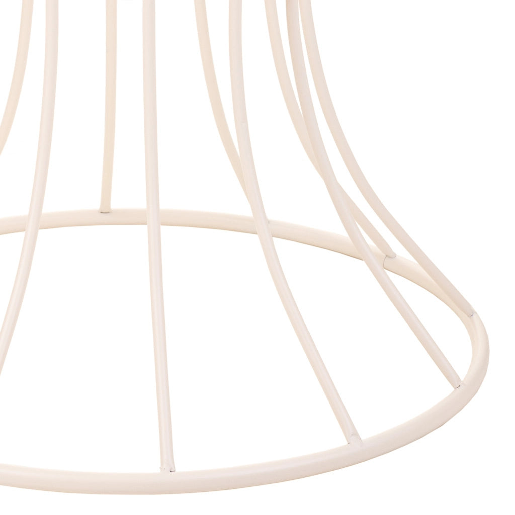Tavolino in ferro battuto bianco 50x50x58