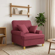Poltrona XL con Cuscini Rosso Vino Tessuto 42043486