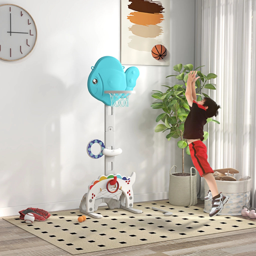 Canestro da Basket per Bambini Regolabile in Altezza con Palla ¨C Minimal ¨C Multicolore