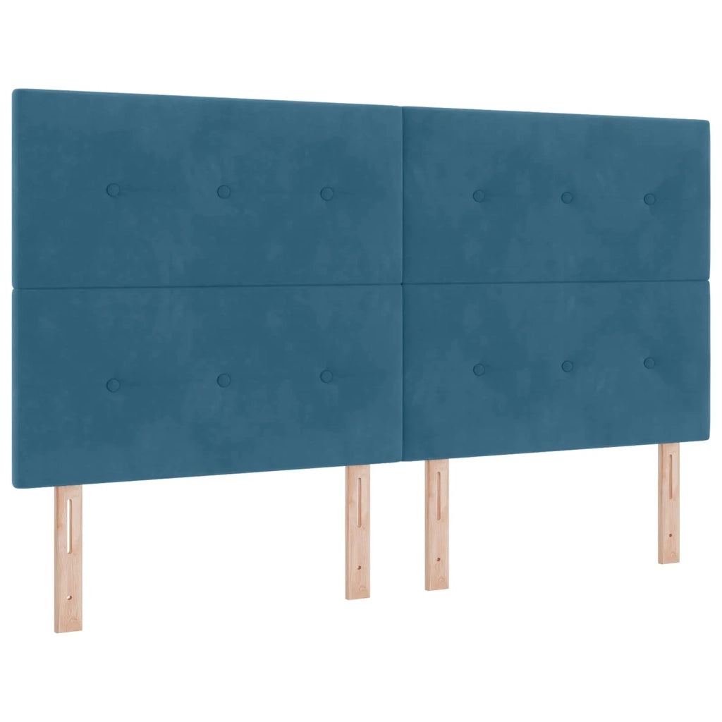 Letto box spring con materasso Blu 180 x 200 cm Velluto 3453696