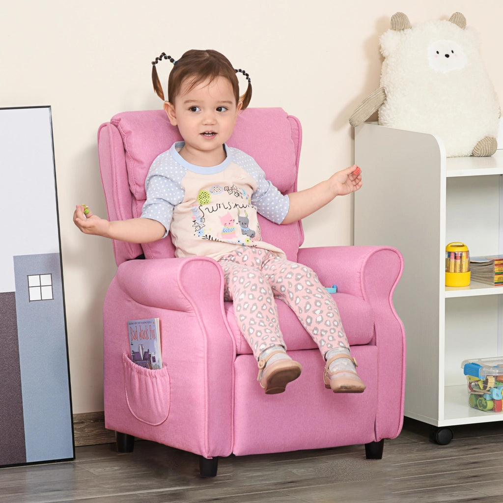 Divano bambini con poggiapiedi e braccioli regolabili ¨C zephmum ¨C rosa