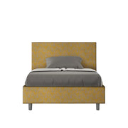 Letto una piazza e mezza con rete imbottito 120x200 tessuto Era 6 giallo Adele
