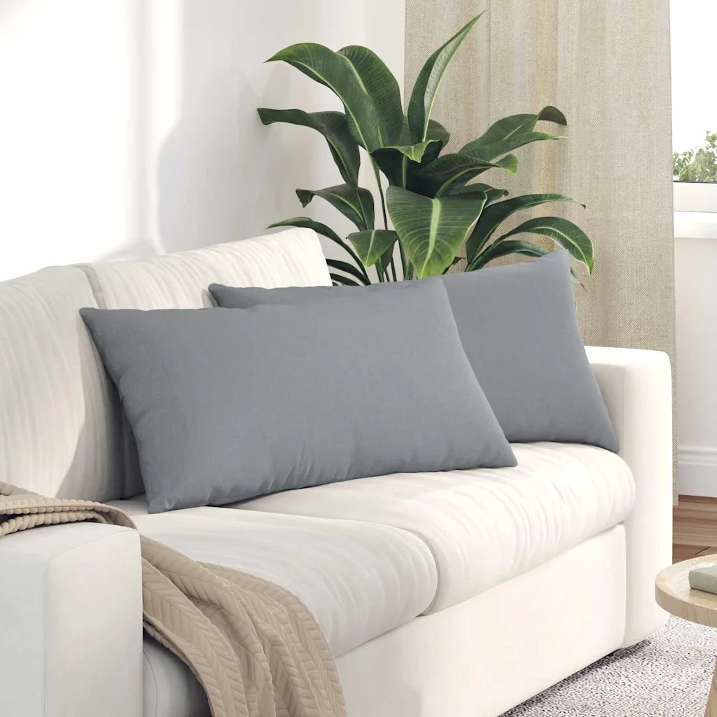 Cuscini da Divano 2 pcs Grigio chiaro 80 x 40 cm Tessuto 42013696