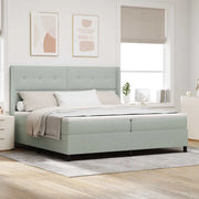 Letto a molle con testiera Grigio chiaro 200 x 200 cm Velluto 3343886