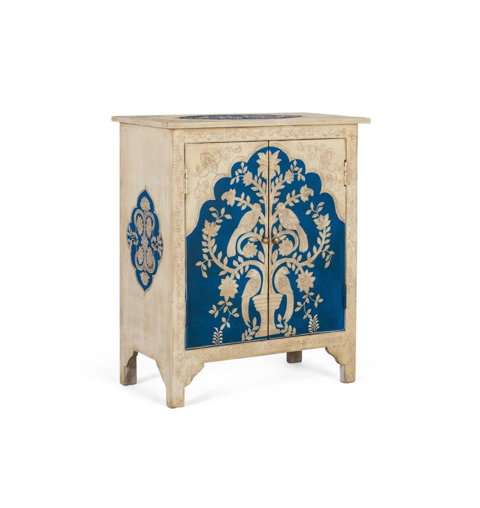 Comò in legno di mango e dipinto a mano