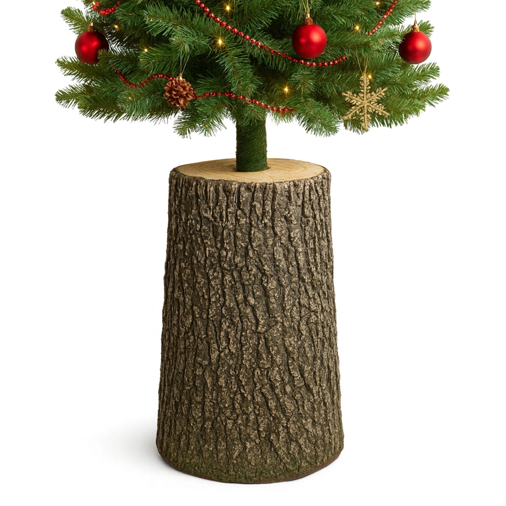 Kawaki L - Base a Tronco per Albero di Natale da 120 a 180 cm H57,5 cm Effetto Corteccia Realistico