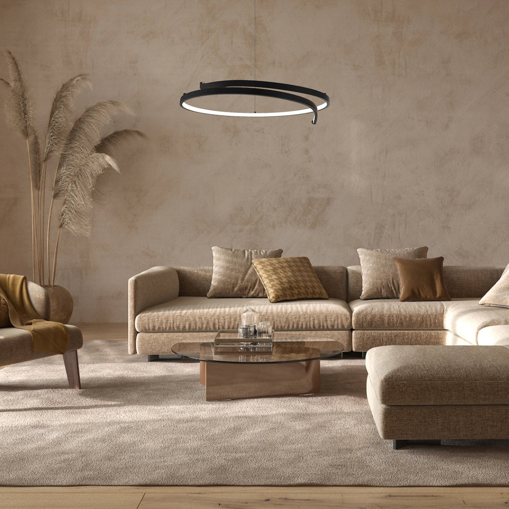 Sospensione LED ad anello Lorenzo nera Ø55 35W 4000K
