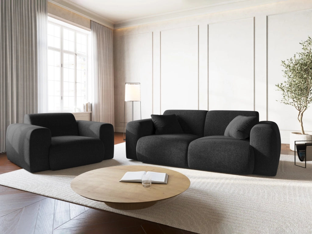 Cosmopolitan Design - Poltrona "Nolio" 2 posti in ciniglia nero 