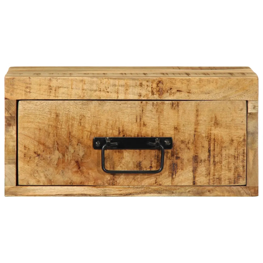 Comodini da Parete 2pz in Legno Grezzo Massello di Mango 4017455