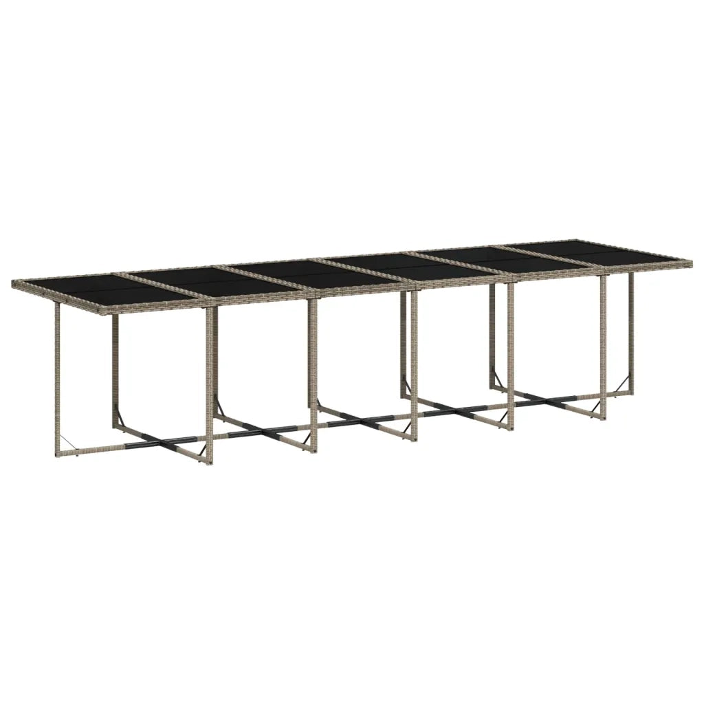 Set da pranzo da giardino da 13 pz con Cuscini in Polyrattan Grigio 3277896