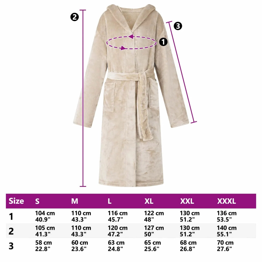 Accappatoio con Cappuccio Beige m Flanella CFW6363955