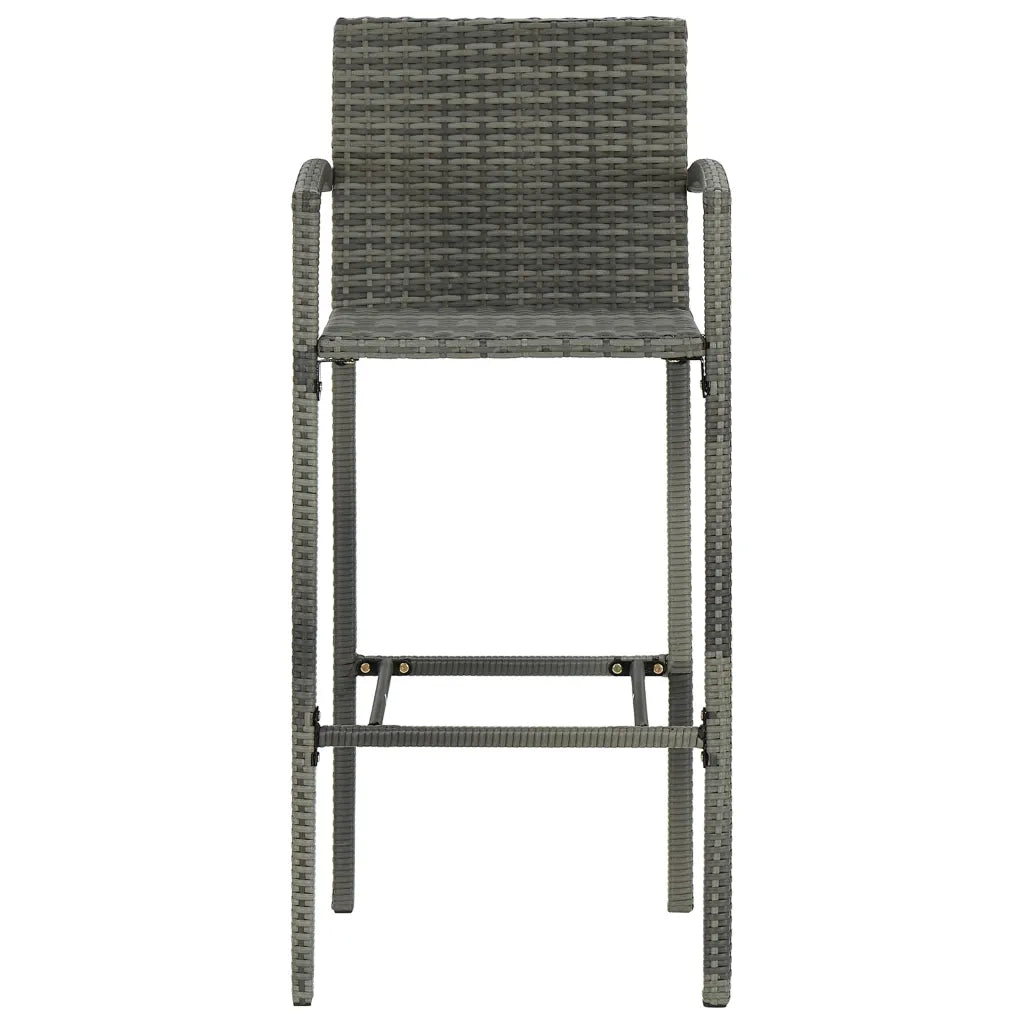 Sgabelli da Bar 4 pz in Polyrattan Grigio 362585