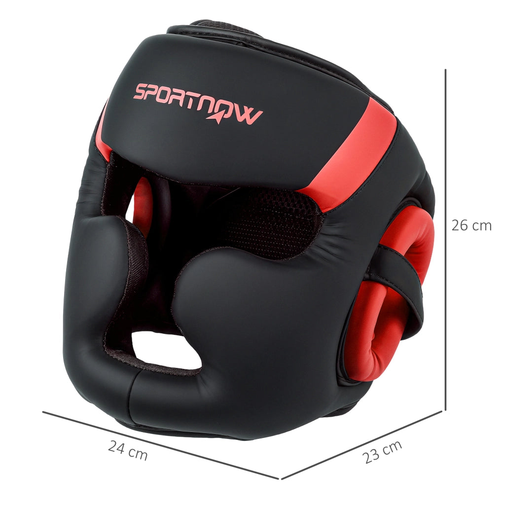 Casco da Boxe MMA ¨C Xylo ¨C Regolabile Rosso e Nero