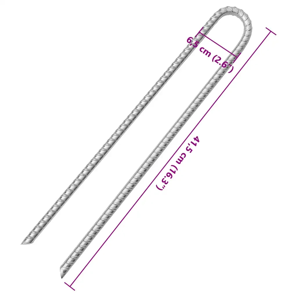 Picchetti Tenda 12 pz Forma di U 41,5 cm ?12 mm Acciaio Zincato CFW6076483