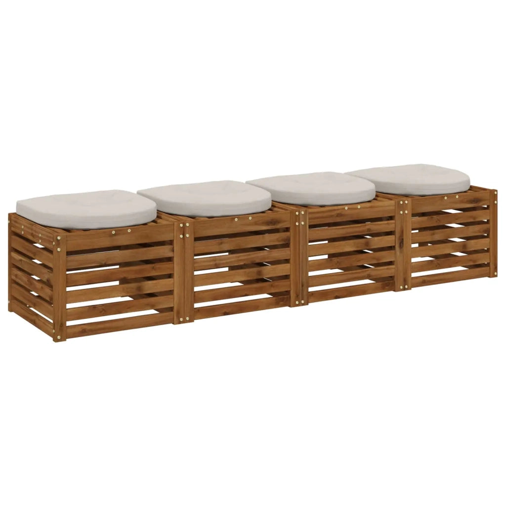 Cuscini per Sedia in 4 Pezzi 4 pz 100% Poliestere Bianco 945313