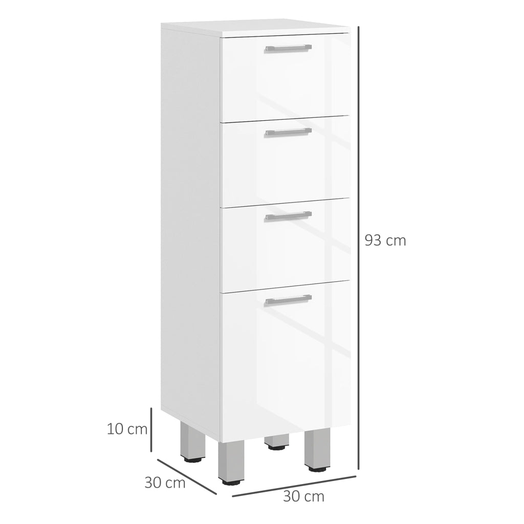 Mobile da bagno con cassetti ¨C Minimal ¨C Bianco 30x30x93