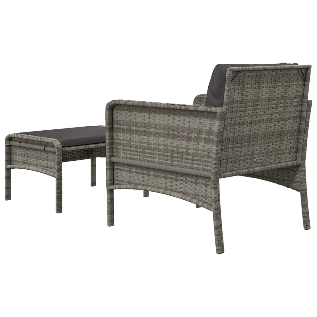Set di Divani da Giardino 2 pz con Cuscini in Polyrattan Grigio 319679