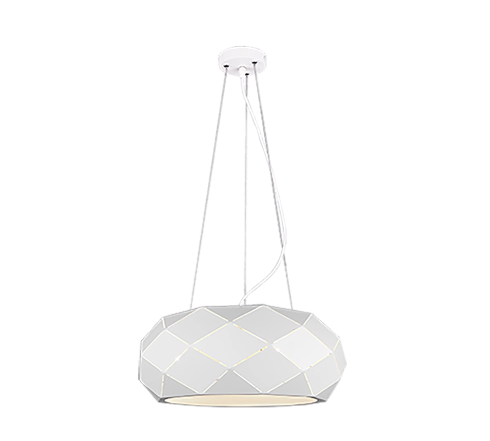 Lampada a sospensione con tagli laser, metallo, bianco, D 50 cm, Zandor