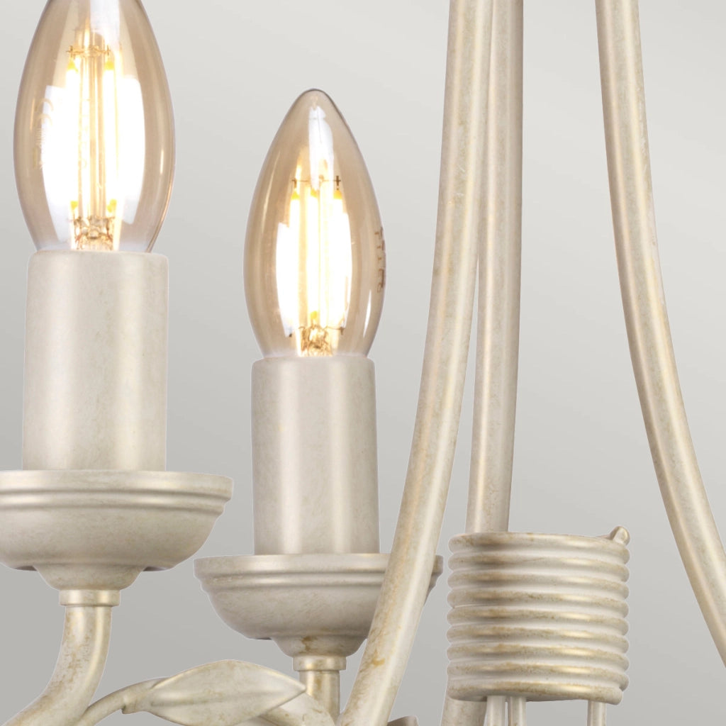 Lampadario candelabro Olivia Elstead avorio oro 3xE14